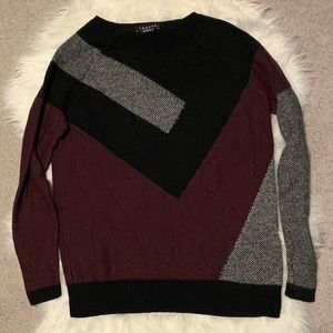 Trouv Color-Block Mixed Knit Sweater - image 1